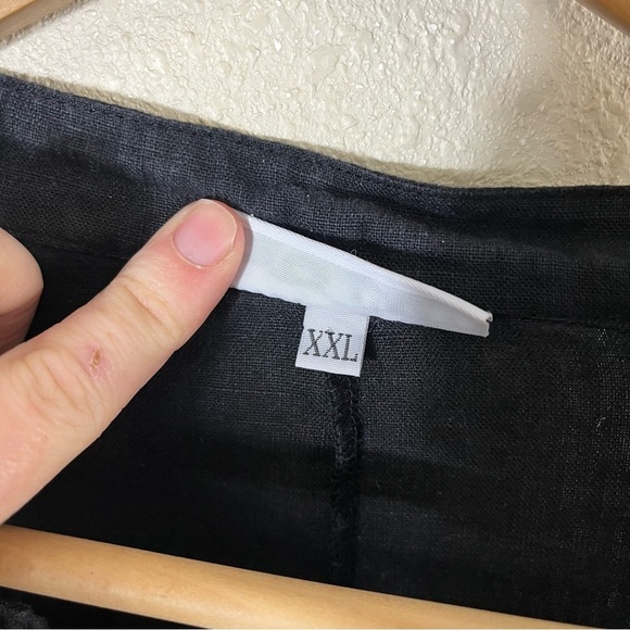 BRYN WALKER Willa Short Sleeve Linen Button Down Asymmetrical Tunic - Picture 8 of 10